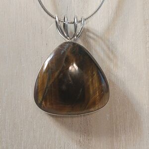 Taxco Mexican Silver Tiger eye pendant impressive